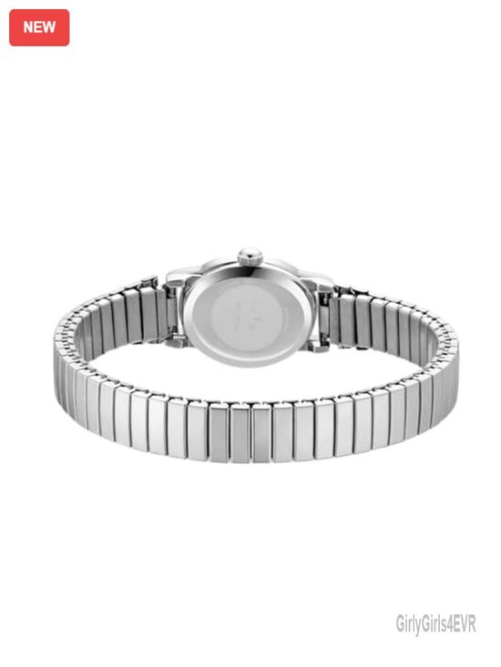 Small Gold Ladies Quartz Watch with Stainless Steel Expansion Band, Easy Reader